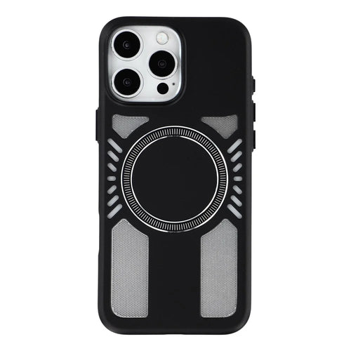 For iPhone 15 Pro Max Magnetic Case Heat Dissipation Hard PC Scratch Resistant Phone Cover - Black - 1