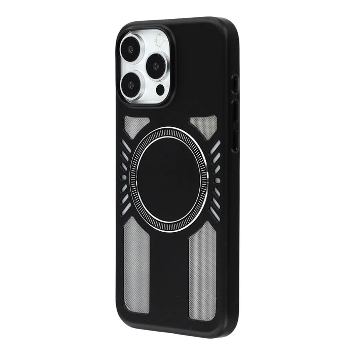For iPhone 15 Pro Max Magnetic Case Heat Dissipation Hard PC Scratch Resistant Phone Cover - Black - 2