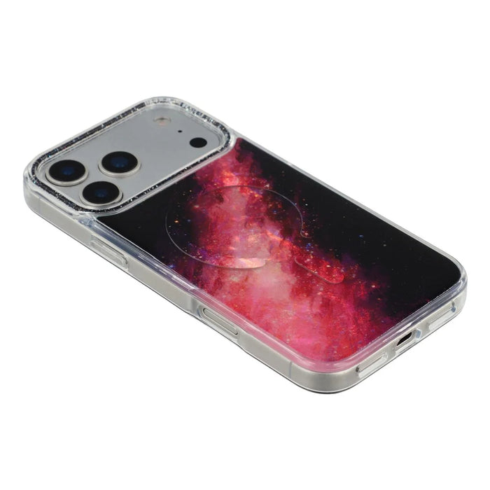 For iPhone 17 Pro Max Magnetic Case Shell Pattern Gradient PC+TPU Epoxy Phone Cover - Black - 3