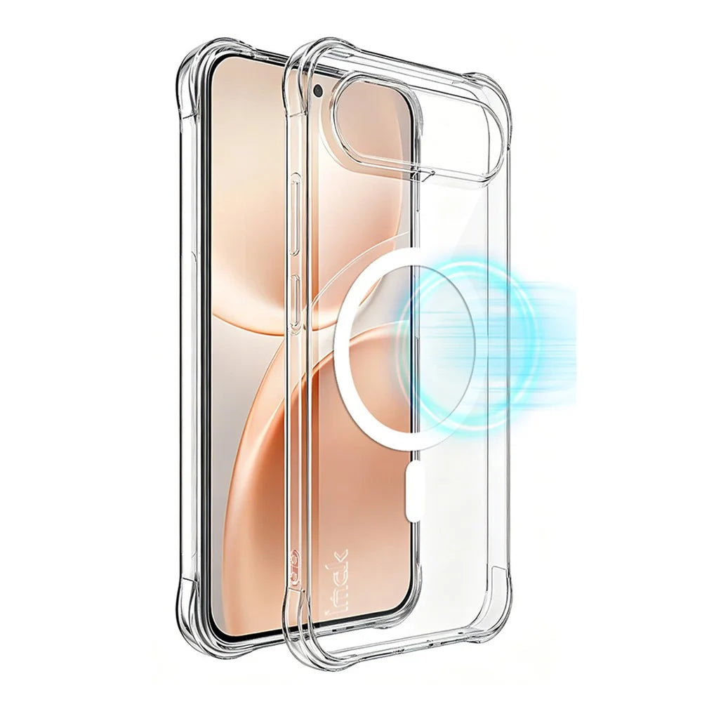 IMAK for vivo S50 Pro mini 5G  /  X300 FE 5G Magnetic Case Airbag Shockproof Protection TPU Phone Cover - Transparent - 1
