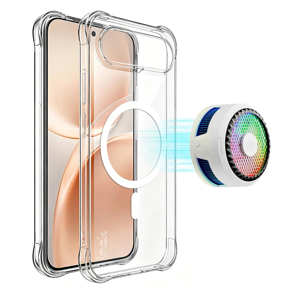 IMAK for vivo S50 Pro mini 5G  /  X300 FE 5G Magnetic Case Airbag Shockproof Protection TPU Phone Cover - Transparent - 2