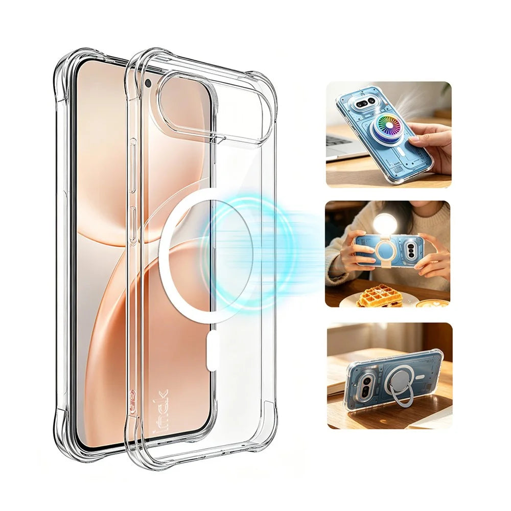 IMAK for vivo S50 Pro mini 5G  /  X300 FE 5G Magnetic Case Airbag Shockproof Protection TPU Phone Cover - Transparent - 4