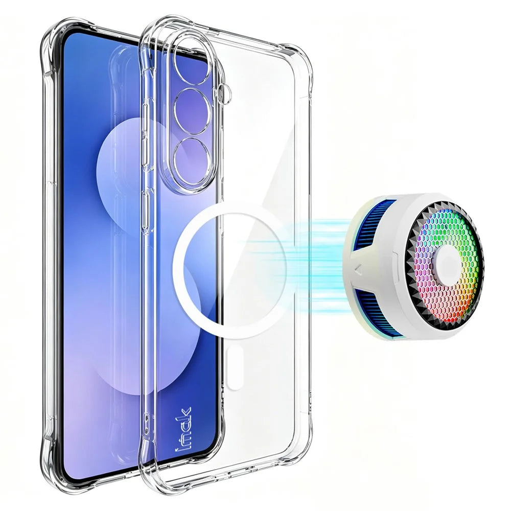 IMAK for Samsung Galaxy S26 FE Magnetic Case Airbag Shockproof Protection TPU Phone Cover - Transparent - 2