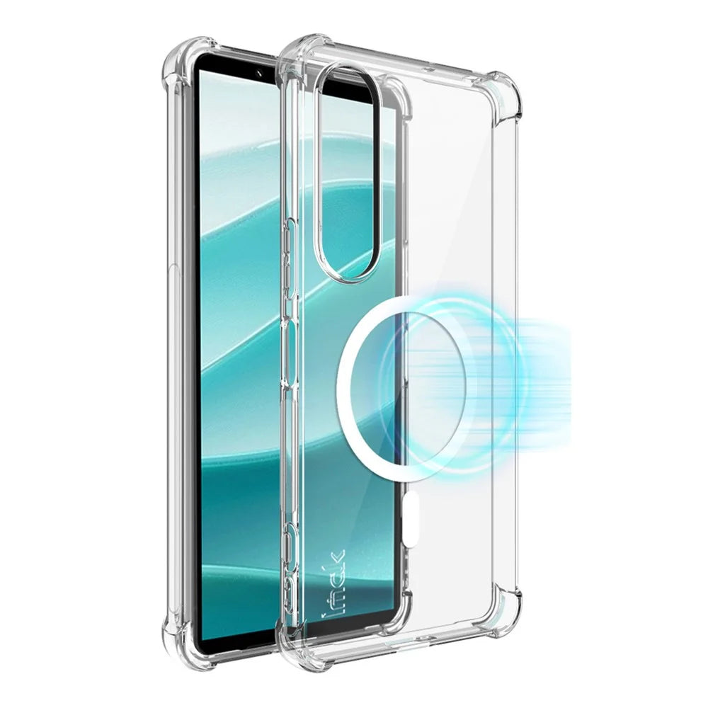 IMAK for Sony Xperia 1 VII Magnetic Case Airbag Shockproof Protection TPU Phone Cover - Transparent - 1