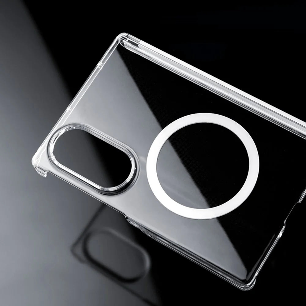 For Samsung Galaxy Z Fold8 Magnetic Case Dual Axis Hinge Protection UV Clear PC Phone Cover - Transparent - 3