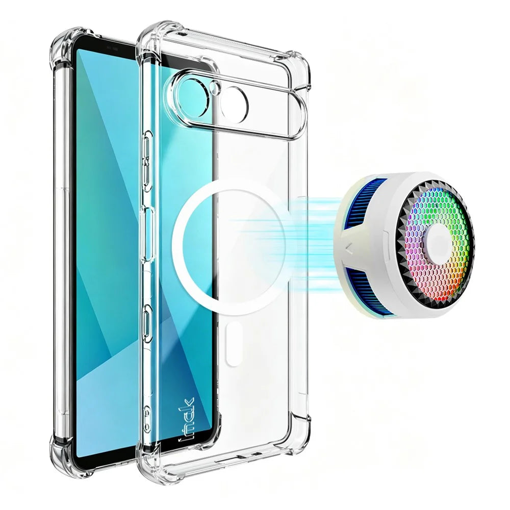 IMAK for Sony Xperia 10 VII Magnetic Case Airbag Shockproof Protection TPU Phone Cover - Transparent - 2