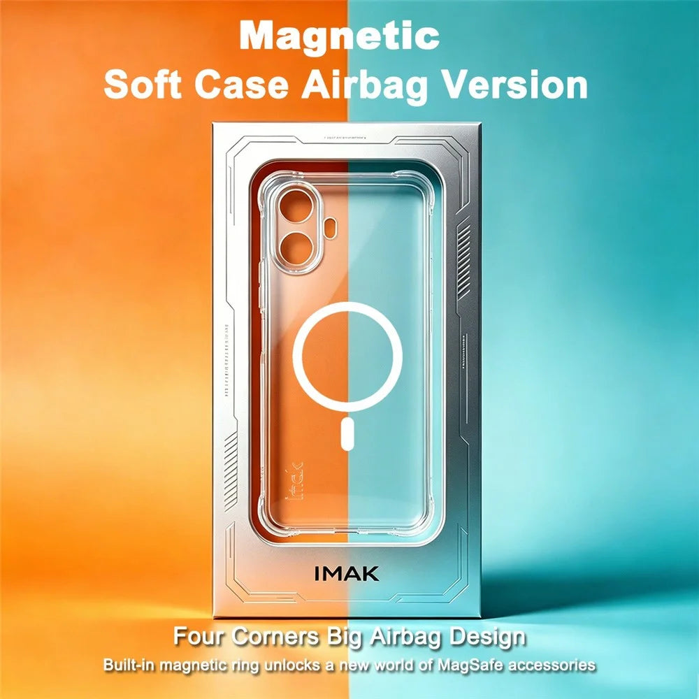 IMAK for TCL K70 Nxtpaper 5G Magnetic Case Airbag Shockproof Protection TPU Phone Cover - Transparent - 3