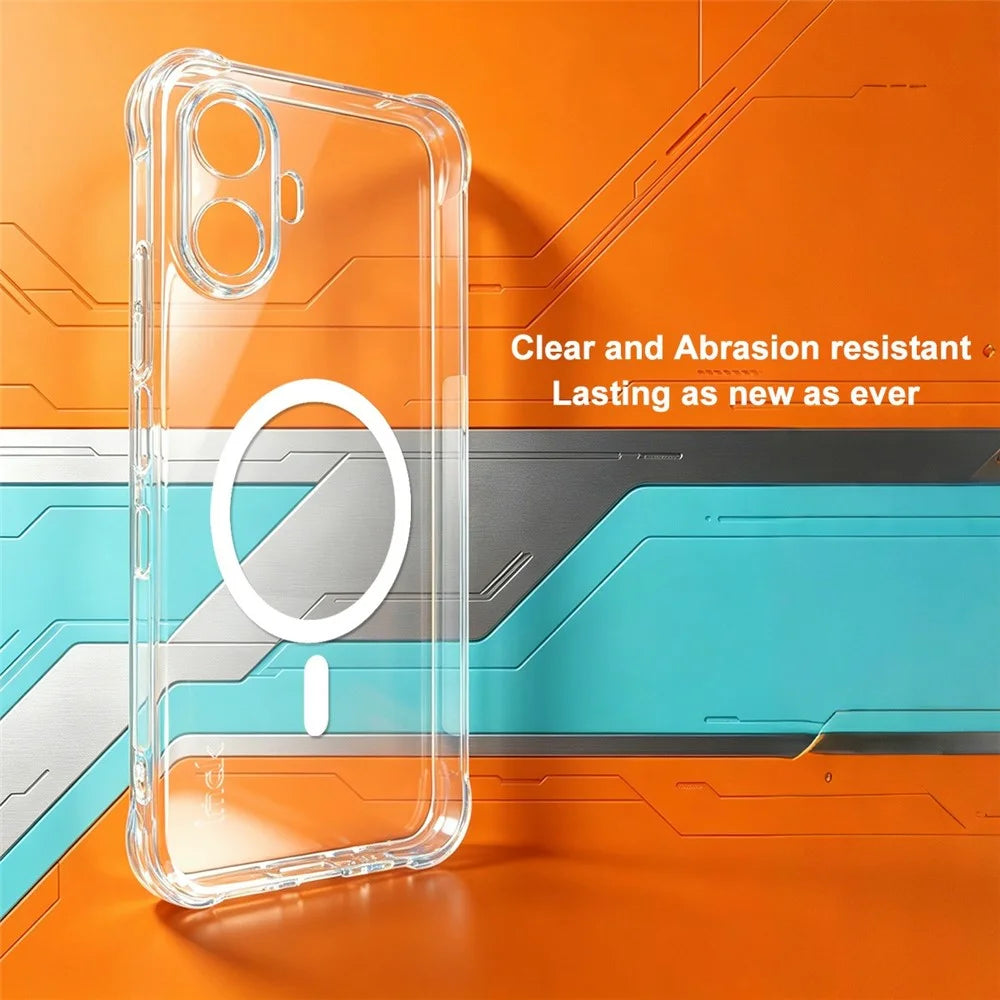 IMAK for TCL K70 Nxtpaper 5G Magnetic Case Airbag Shockproof Protection TPU Phone Cover - Transparent - 4