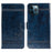For iPhone 14 Pro Max Wallet Phone Case Waxy Texture Imprinted Flower Anti-Scratch Folio Cover PU Leather Stand Shell - Blue - 1