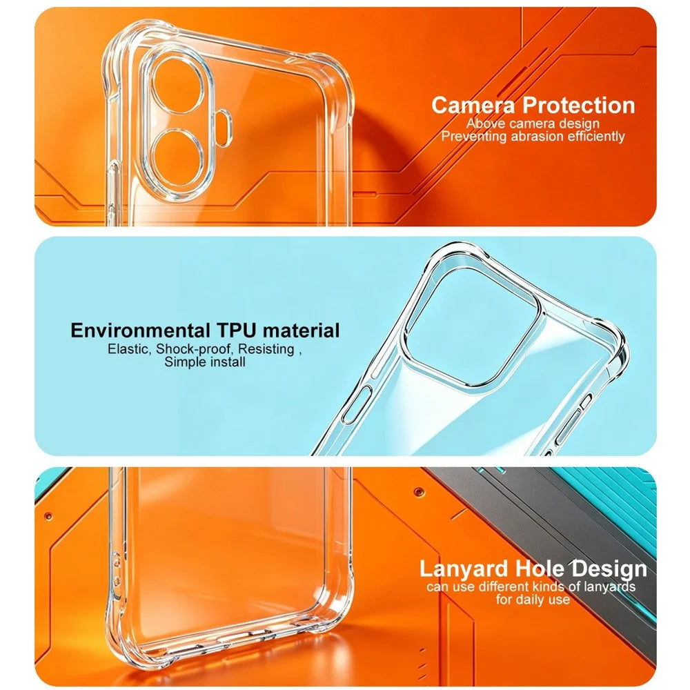 IMAK For TCL K70 Nxtpaper 5G Case TPU Phone Cover Airbag Shockproof Protection - Transparent - 7
