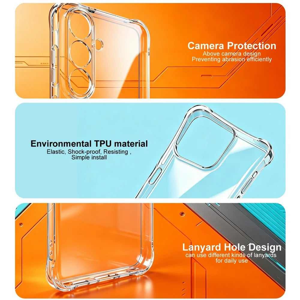 IMAK For Samsung Galaxy S26 FE Case TPU Phone Cover Airbag Shockproof Protection - Transparent - 7