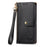 For Sony Xperia 1 VIII Case RFID Blocking Zipper Pocket Leather Wallet Phone Cover with Strap - Black - 7