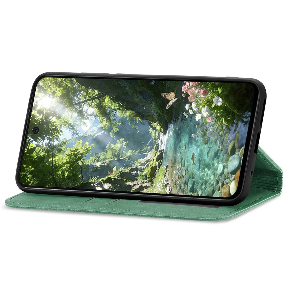 For Sony Xperia 1 VIII Leather Case with Card Holder Magnetic Absorption Phone Cover - Green - 3