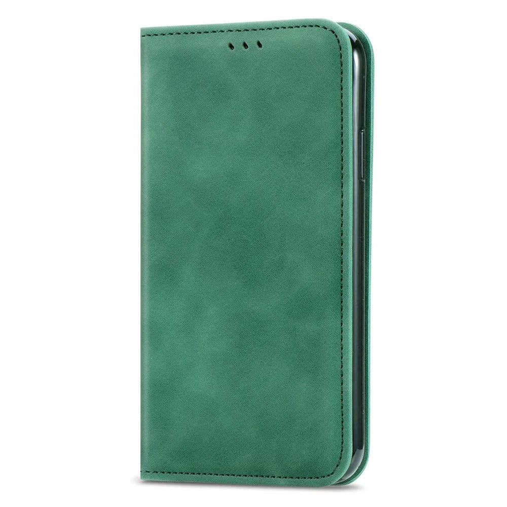 For Sony Xperia 1 VIII Leather Case with Card Holder Magnetic Absorption Phone Cover - Green - 5