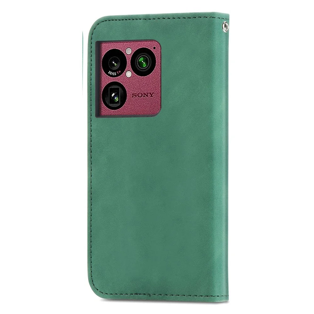 For Sony Xperia 1 VIII Leather Case with Card Holder Magnetic Absorption Phone Cover - Green - 6
