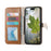 For Sony Xperia 1 VIII Stand Case Leaf Shape Magnetic Clasp Leather Phone Cover with Hand Strap - Brown - 2