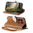 For Sony Xperia 1 VIII Stand Case Leaf Shape Magnetic Clasp Leather Phone Cover with Hand Strap - Brown - 4