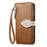 For Sony Xperia 1 VIII Stand Case Leaf Shape Magnetic Clasp Leather Phone Cover with Hand Strap - Brown - 7