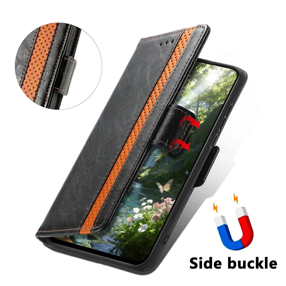 CASENEO For Sony Xperia 1 VIII Phone Cases PU Leather Cover Stand with RFID Blocking Wallet - Black - 4