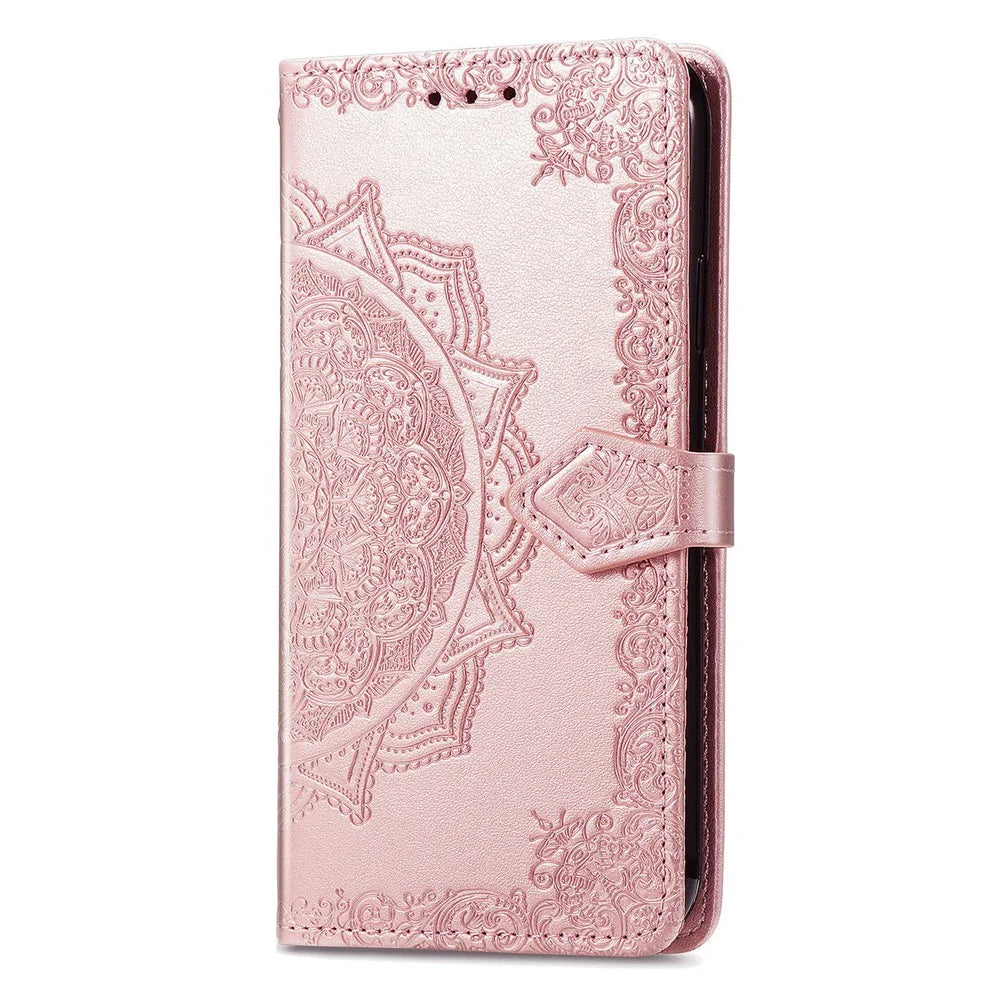 For Sony Xperia 1 VIII Wallet Case Mandala Flower Leather Phone Cover Stand - Rose Gold - 7
