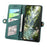 For Sony Xperia 1 VIII Case Zipper Wallet Geometry Lines Leather Phone Cover with Strap - Green - 2