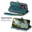 For Sony Xperia 1 VIII Case Zipper Wallet Geometry Lines Leather Phone Cover with Strap - Green - 3
