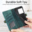 For Sony Xperia 1 VIII Case Zipper Wallet Geometry Lines Leather Phone Cover with Strap - Green - 4