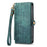 For Sony Xperia 1 VIII Case Zipper Wallet Geometry Lines Leather Phone Cover with Strap - Green - 6