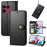 For Sony Xperia 1 VIII Case Wallet Stand Leather Phone Cover with Wrist Strap - Black - 1