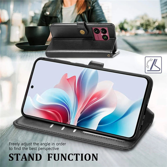 For Sony Xperia 1 VIII Case Wallet Stand Leather Phone Cover with Wrist Strap - Black - 4