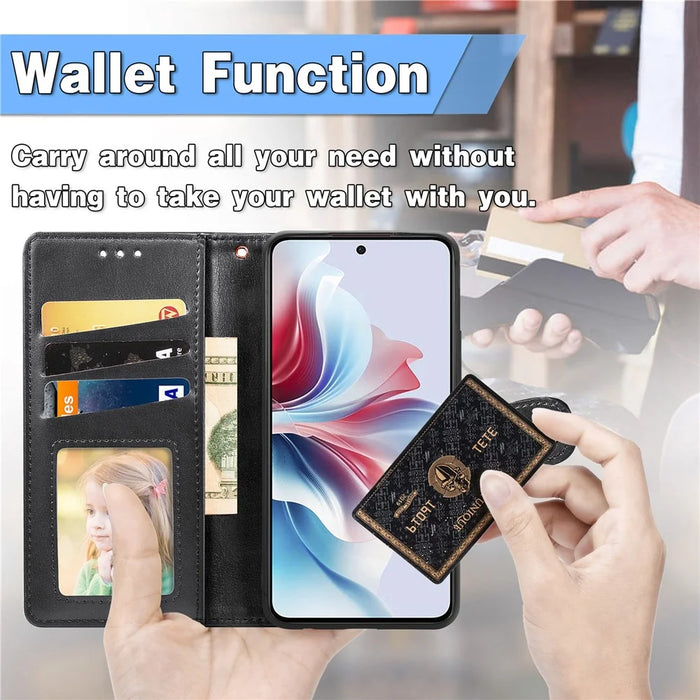 For Sony Xperia 1 VIII Case Wallet Stand Leather Phone Cover with Wrist Strap - Black - 5