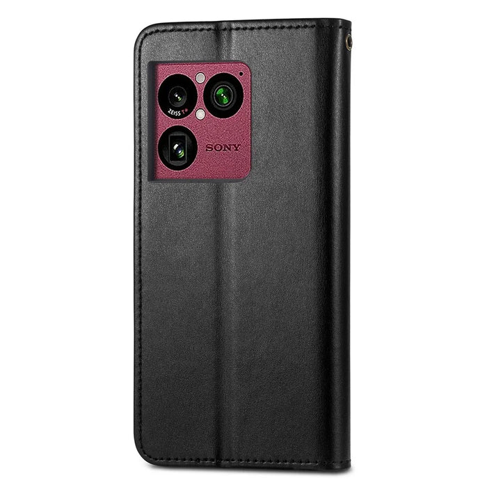 For Sony Xperia 1 VIII Case Wallet Stand Leather Phone Cover with Wrist Strap - Black - 7