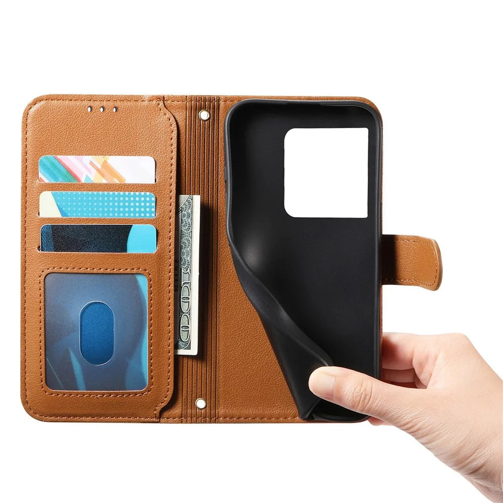 For Sony Xperia 1 VIII Stand Case Imprint TPU PU Leather Zipper Pocket Wallet Phone Cover with Strap - Brown - 3