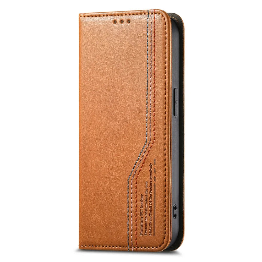 For Sony Xperia 1 VIII Case Wallet Tri-Color Stitching Leather Phone Cover with Elastic Wristband - Brown - 6