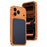 For iPhone 18 Pro Max / 17 Pro Max Metal Frame Case Magnetic Snap On Frame PC Hollow Back Heat Dissipation Shockproof Cover - Titanium Orange - 1