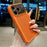 For iPhone 17 Pro Case Litchi Texture Genuine Cow Leather Coated TPU + PC Protective Cover - Orange Shell / Orange+Black - 2