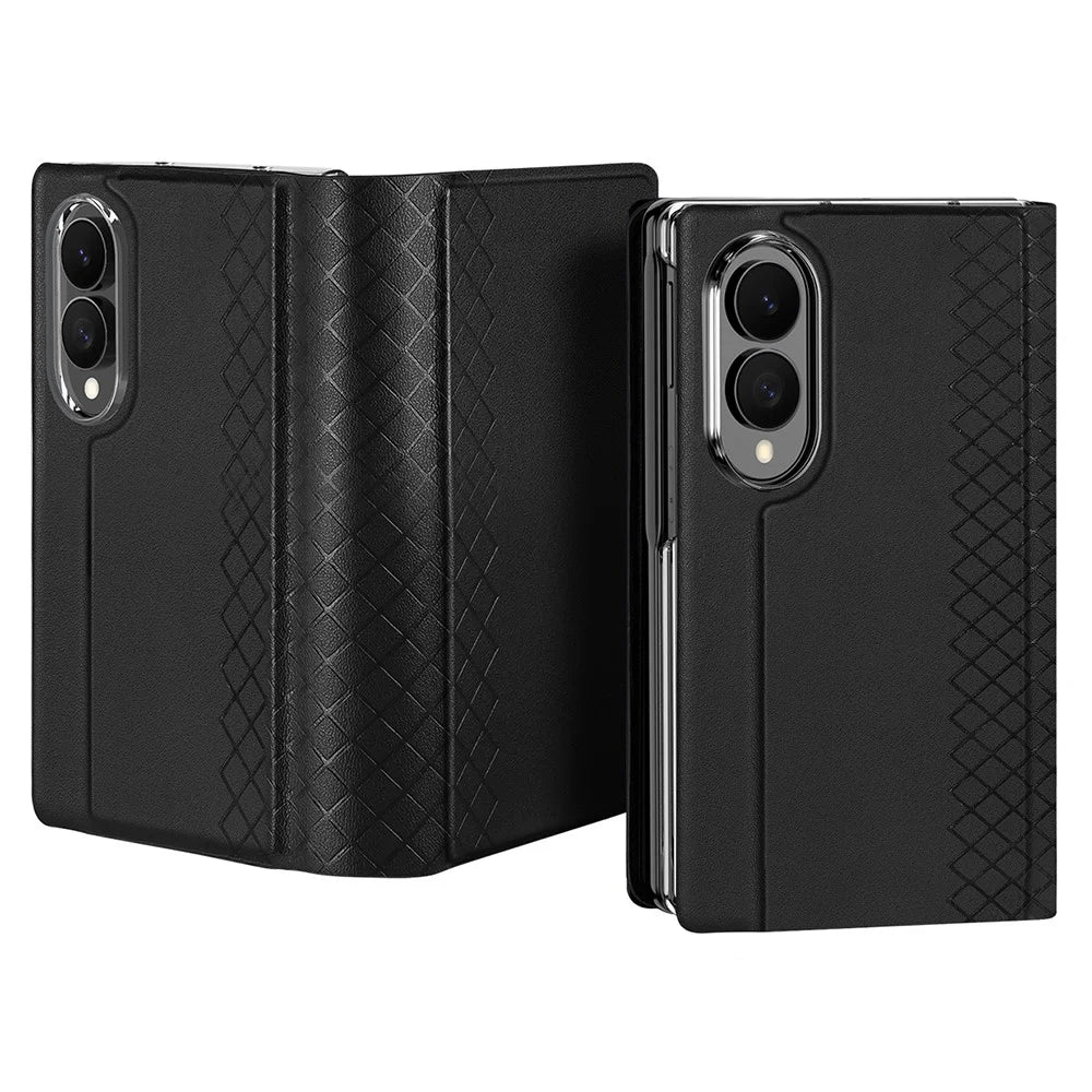 DUX DUCIS Bril Series for Samsung Galaxy Z Fold8 Cases with Card Slot Leather Phone Cover Stand - Black - 2