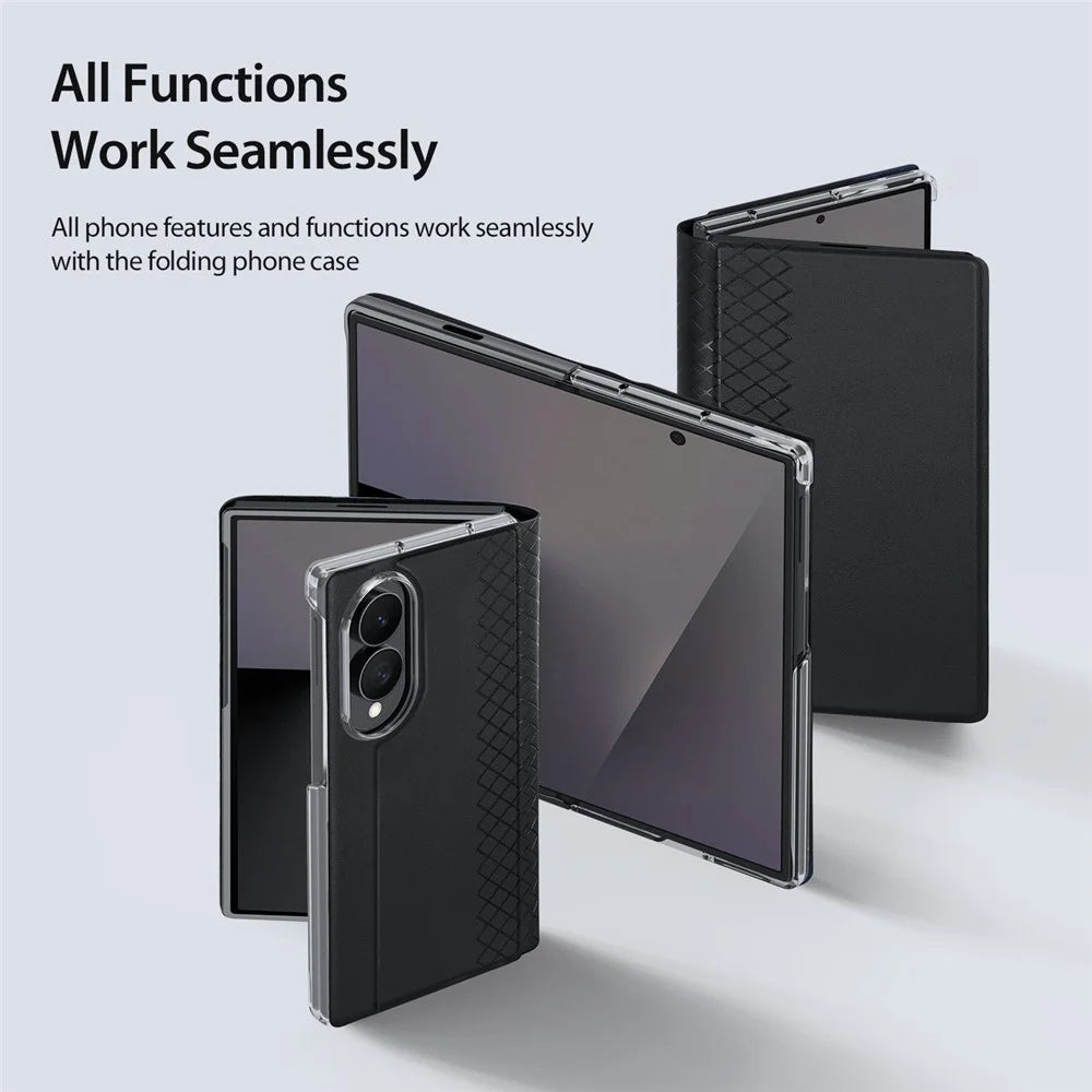 DUX DUCIS Bril Series for Samsung Galaxy Z Fold8 Cases with Card Slot Leather Phone Cover Stand - Black - 5