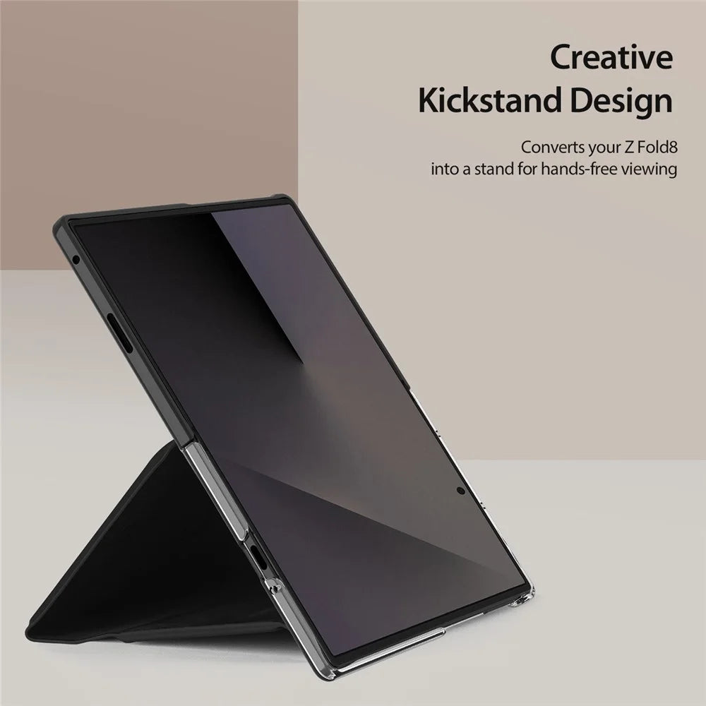 DUX DUCIS Bril Series for Samsung Galaxy Z Fold8 Cases with Card Slot Leather Phone Cover Stand - Black - 6