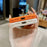 For iPhone 17 Pro Case Lychee Texture Genuine Cow Leather Coated TPU + PC Phone Cover - White  /  Orange - 5
