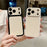 For iPhone 17 Pro Case Lychee Texture Genuine Cow Leather Coated TPU + PC Phone Cover - White  /  Orange - 7