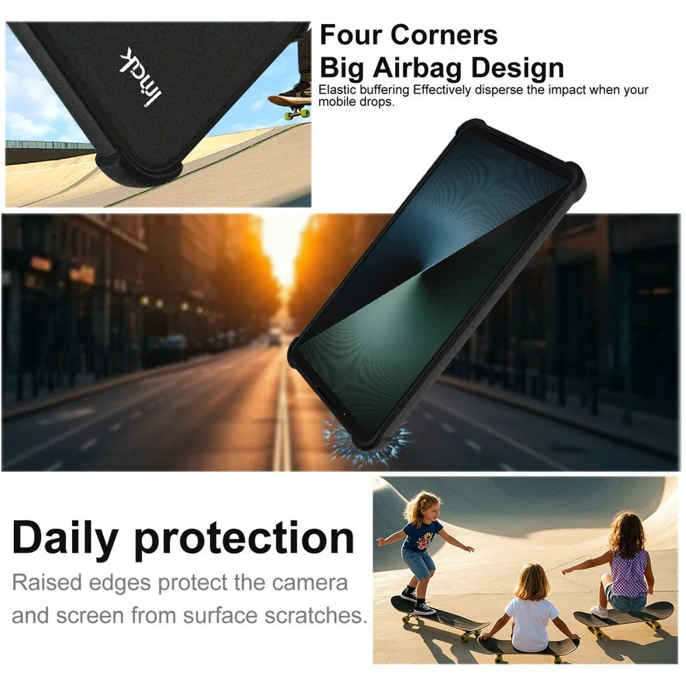 IMAK For Sony Xperia 1 VIII Case TPU Phone Cover Airbag Shockproof Protection - Matte Black - 5