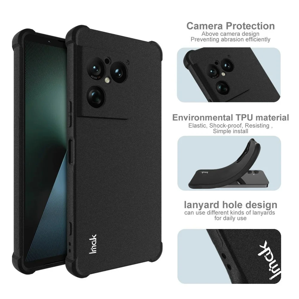IMAK For Sony Xperia 1 VIII Case TPU Phone Cover Airbag Shockproof Protection - Matte Black - 6