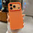 For iPhone 17 Pro Max Case Textured Genuine Cow Leather + PC + TPU Protective Cover - Litchi Texture / Orange - 2