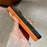 For iPhone 17 Pro Max Case Textured Genuine Cow Leather + PC + TPU Protective Cover - Litchi Texture / Orange - 4