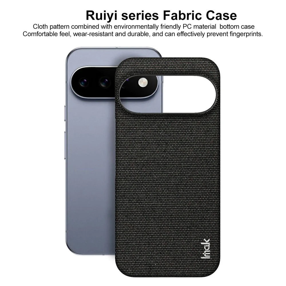 IMAK Ruiyi Series for Google Pixel 11 Pro  /  Pixel 11 Case Fabric Texture Leather + PC Phone Back Cover - Black - 4