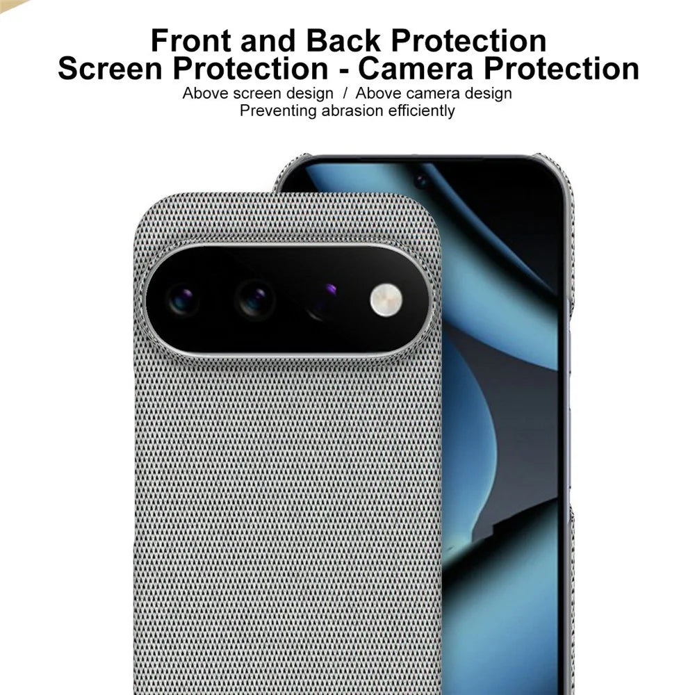 IMAK Ruiyi Series for Google Pixel 11 Pro  /  Pixel 11 Case Fabric Texture Leather + PC Phone Back Cover - Black - 6