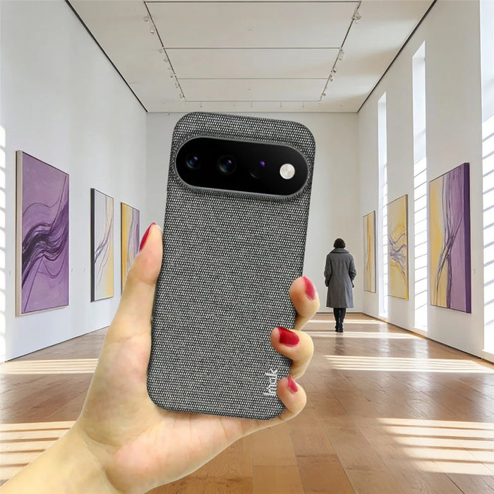 IMAK Ruiyi Series for Google Pixel 11 Pro XL Case Fabric Texture Leather + PC Phone Back Cover - Dark Grey - 7