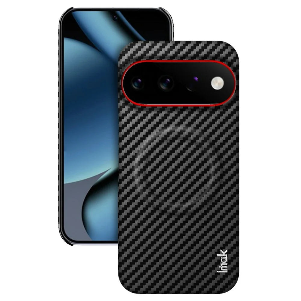 IMAK Ruiyi Series for Google Pixel 11  /  11 Pro Magnetic Case Carbon Fiber Texture Leather + PC Phone Cover - Black - 1