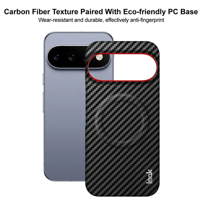 IMAK Ruiyi Series for Google Pixel 11  /  11 Pro Magnetic Case Carbon Fiber Texture Leather + PC Phone Cover - Black - 5